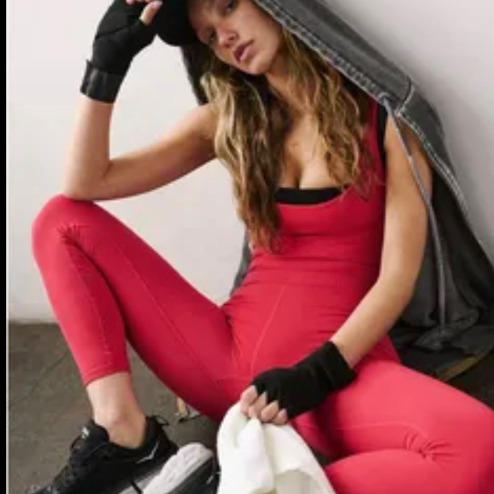 Free People Good Karma Onesie Red XS/S